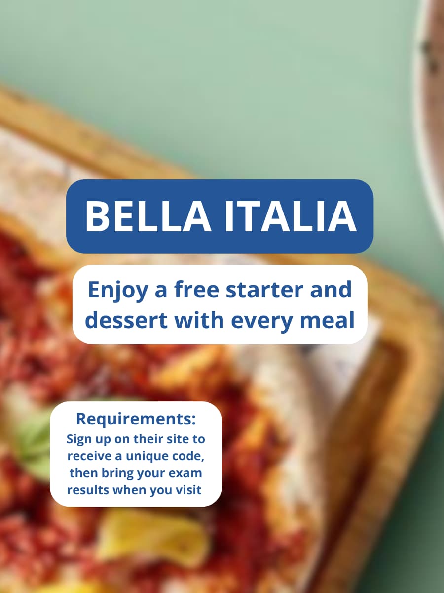 Bella Italia A Level Results Day Offer