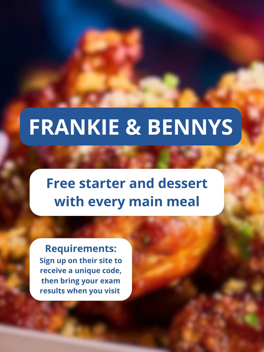 Frankie & Benny's A Level Results Day Offer