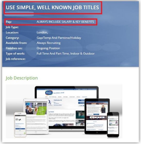 A job advert with helpful instructions.