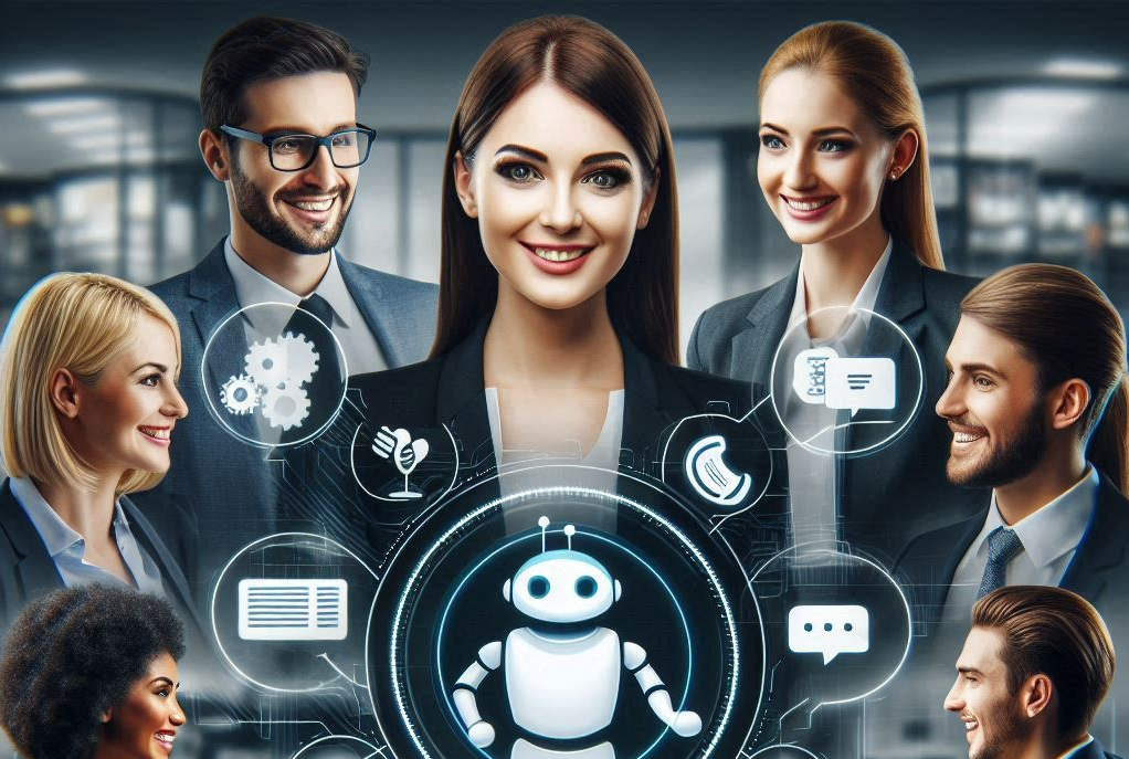 A robot helping various job seekers